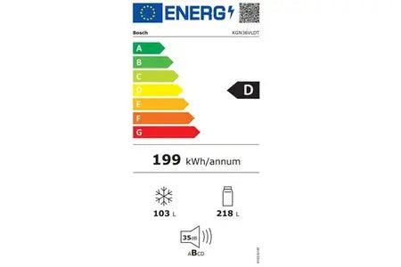 Bosch KGN36VLDT réfrigérateur combiné DUMANOIR