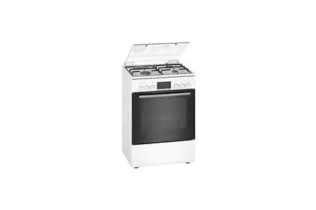 Bosch cuisinière Mixte Blanc 60x60cm four ecoclean 66L multifonction 7 modes de DUMANOIR