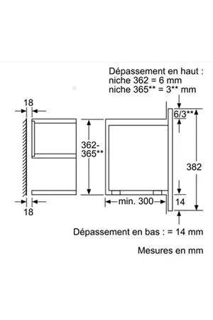 Bosch électroménager BFL634GS1 - Série 8, Micro-ondes intégrable, 60 x 38 cm, 21 litres, Inox [Classe énergétique A++] DUMANOIR