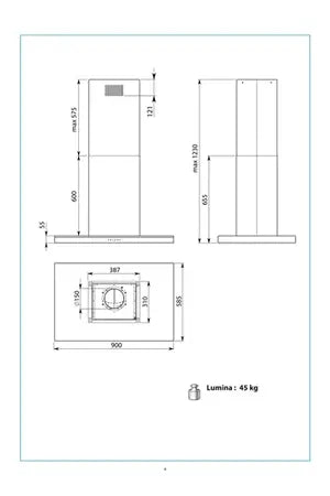 FALMEC LUMINA2420 hotte îlot DUMANOIR