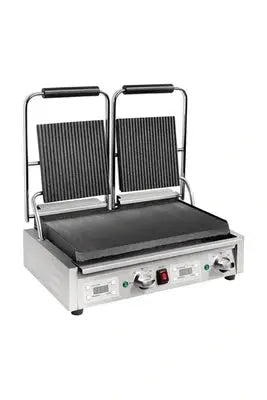 Grill Panini Professionnel rainuré Double - 550 x 395 - Buffalo DUMANOIR