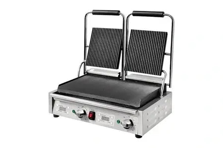 Grill Panini Professionnel rainuré Double - 550 x 395 - Buffalo DUMANOIR