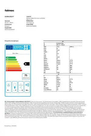 Groupe filtrant Falmec CORDOWN3411 DUMANOIR