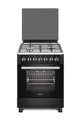 Wiggo Gaziniere WO-E605R(BX) Pose libre 4 foyers 66 litres Noir / Inox Gazinière DUMANOIR