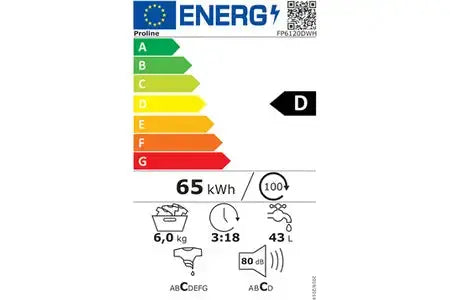 Lave-linge hublot Proline FP6120DWH DN ELECTRO