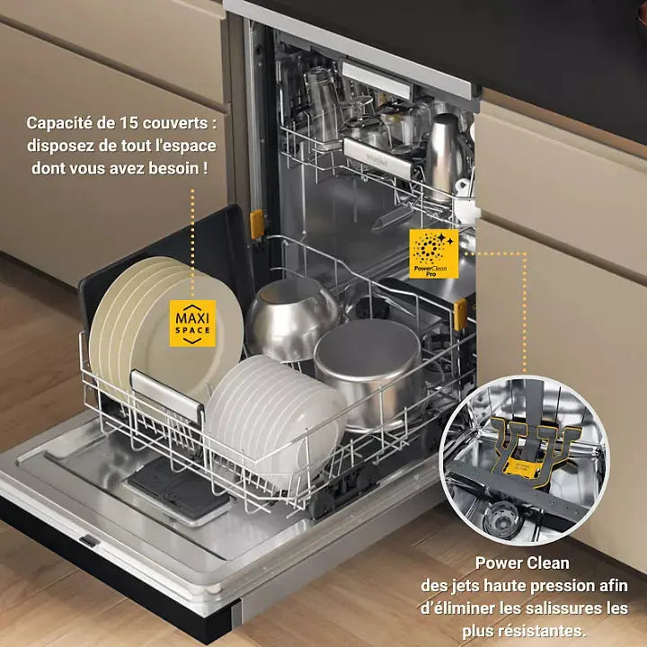 Lave vaisselle 60 cm WHIRLPOOL W7FHS51X MaxiSpace DN ELECTRO