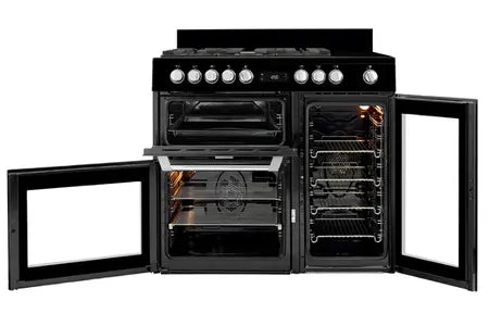 Leisure Cuisinemaster Pro 100cm gaz et Vitro Noir - PR100F560K Piano de cuisson DUMANOIR