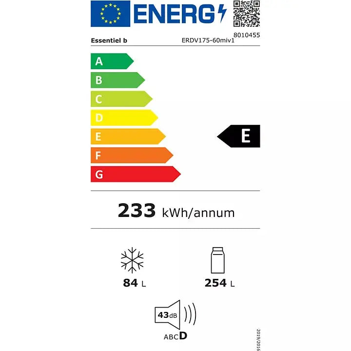 Réfrigérateur 2 portes ESSENTIELB ERDV175-60miv1 DN ELECTRO