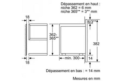 SIEMENS - BF634LGS1 - Micro-ondes encastrable - 21L - 900W - Inox DUMANOIR