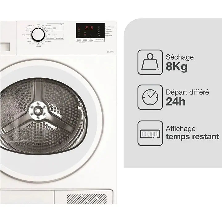 Sèche linge à condensation ESSENTIELB ESLC8D5 DN ELECTRO