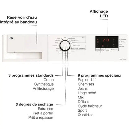 Sèche linge à condensation ESSENTIELB ESLC8D5 DN ELECTRO