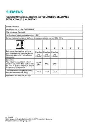 Siemens EX63RBEB6E plaque induction DUMANOIR