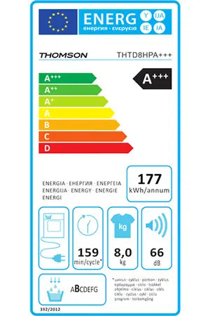 Thomson THTD8HPA+++ Sèche-linge DUMANOIR