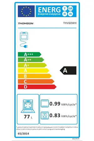 Thomson THV60WH cuisinière vitrocéramique DUMANOIR