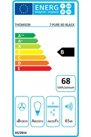 Thomson t-pure 60 Black hotte décorative murale DUMANOIR