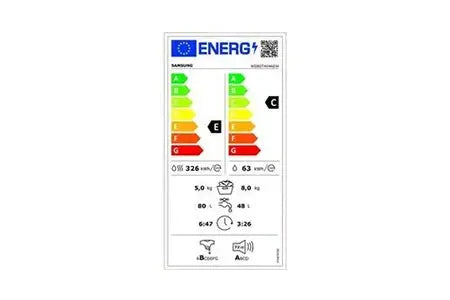 Samsung lavante-sechante ecobubble 8/5kg 1400 trs/min moteur Digital Inverter DUMANOIR